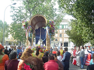 La carreta del Simpecado en el camino a Montemayor, años 2000
